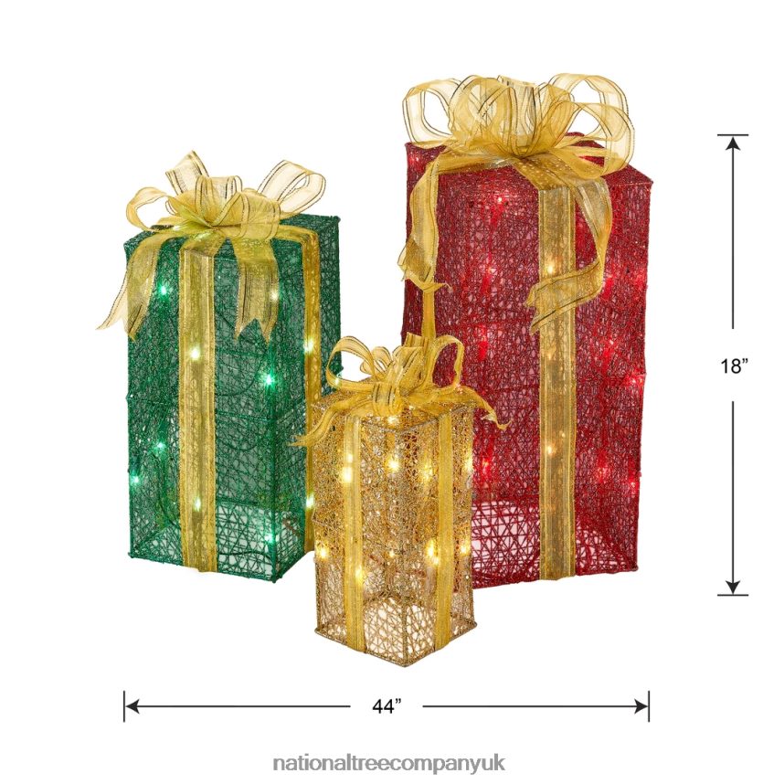 decoration | National Tree Company Pre-Lit Multicolor Gift Boxes Set of Three White Lights Christmas Collection F2L4F591